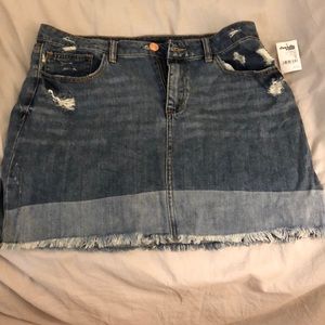 Brand new jean skirt! 2 shades of jean on it!